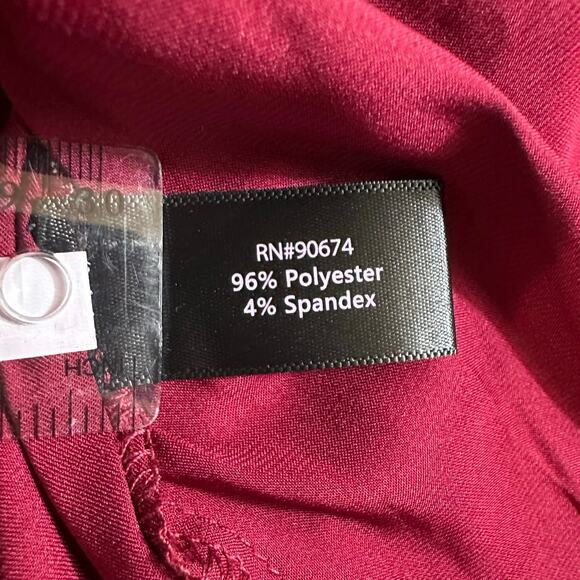 Boston Proper Ruffle Satin Tie Waist Midi Dress Cabernet Burgundy M Boho Retro - Picture 9 of 12